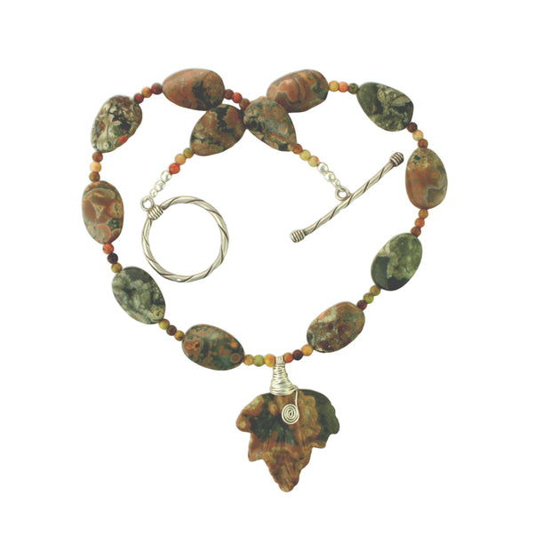 Rhyolite Leaf Necklace