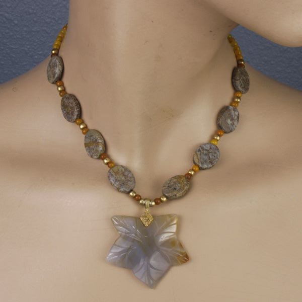 Agate Leaf Necklace