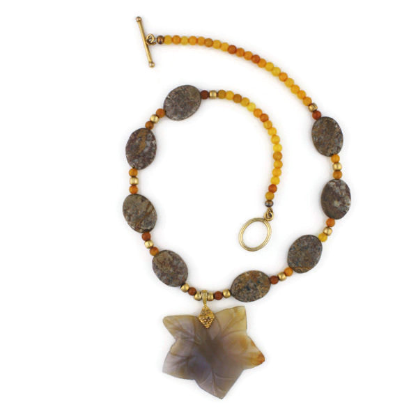 Agate Leaf Necklace