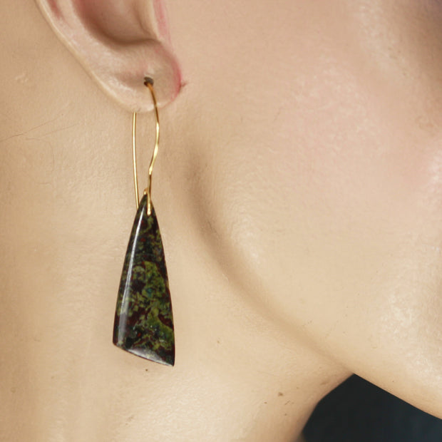 Dragon's Blood Jasper Wedge 1 Earrings