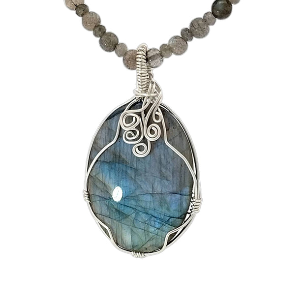 SS Bluest Blue Labradorite (Grade A) Necklace