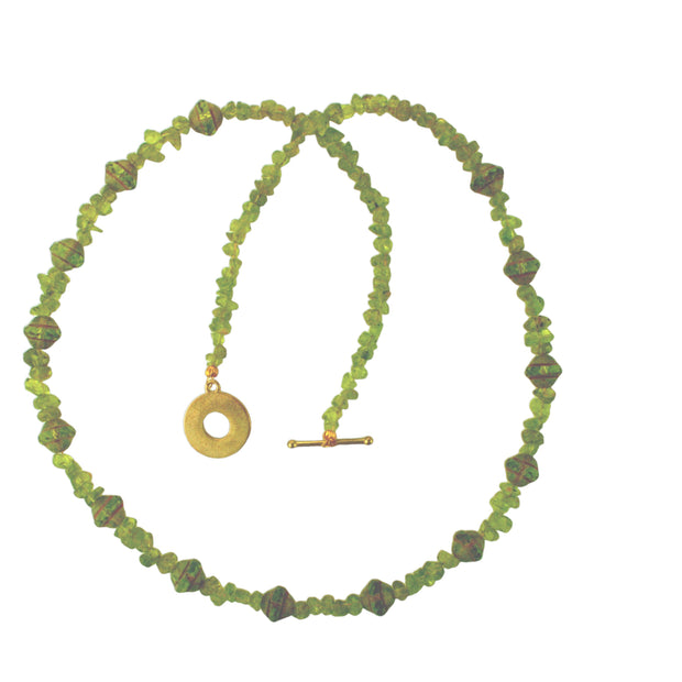 Ancient Pele's Tears Peridot Nugget Necklace