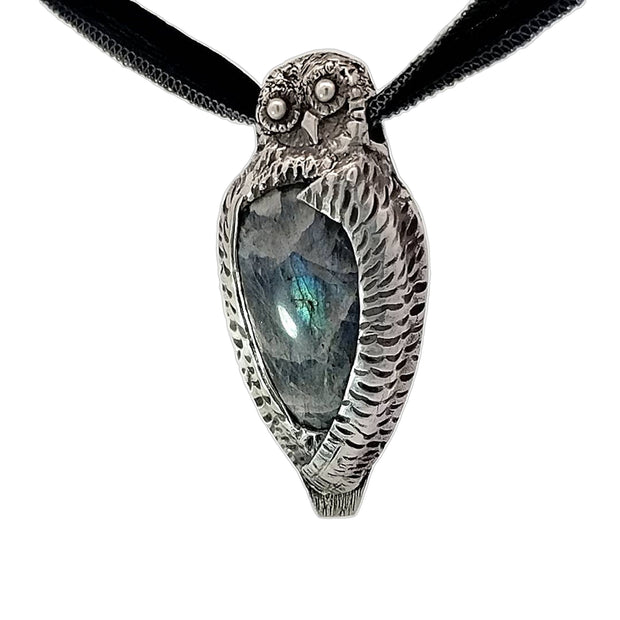 FS Labradorite Owl Pendant
