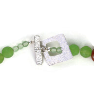 Spring Sunset Orange Light Green Chrysoprase Necklace