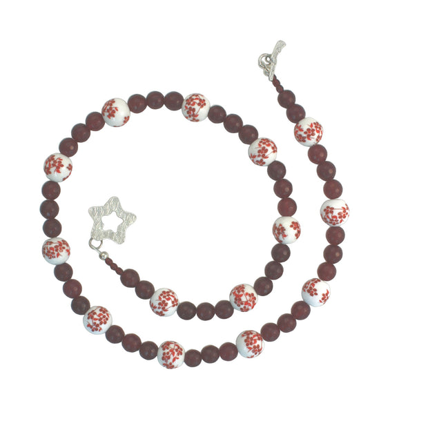 Floral Passion - Red Chrysoprase Necklace