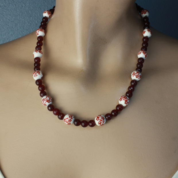 Floral Passion - Red Chrysoprase Necklace