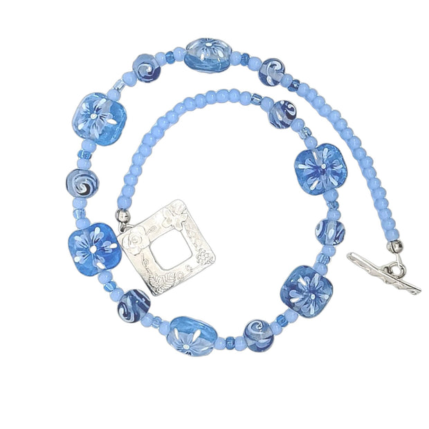 Blue Flower Choker Necklace