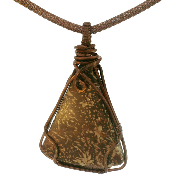 Chrysanthemum Jasper Wirework Pendant