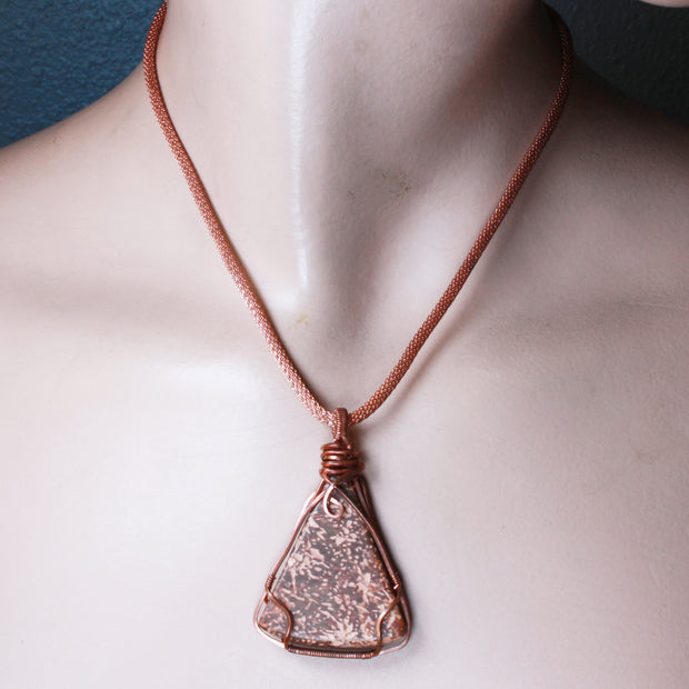 Chrysanthemum Jasper Wirework Pendant