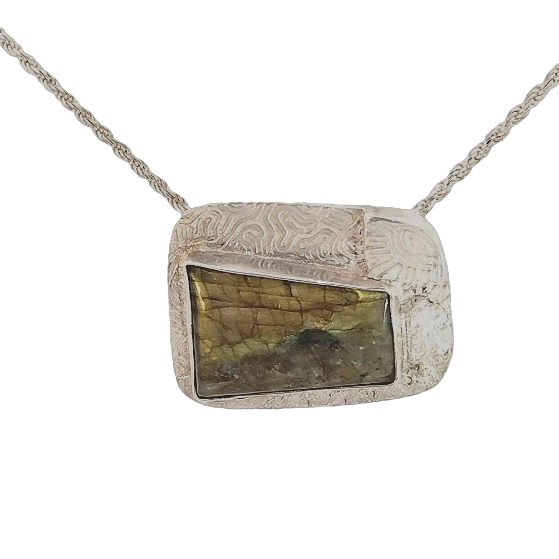 FS Golden Labradorite Landscape Pendant