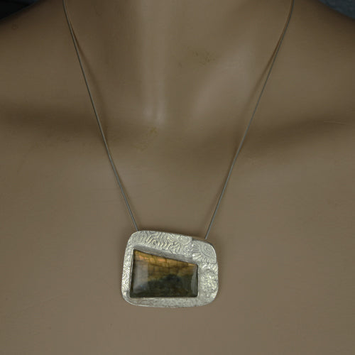 FS Golden Labradorite Landscape Pendant