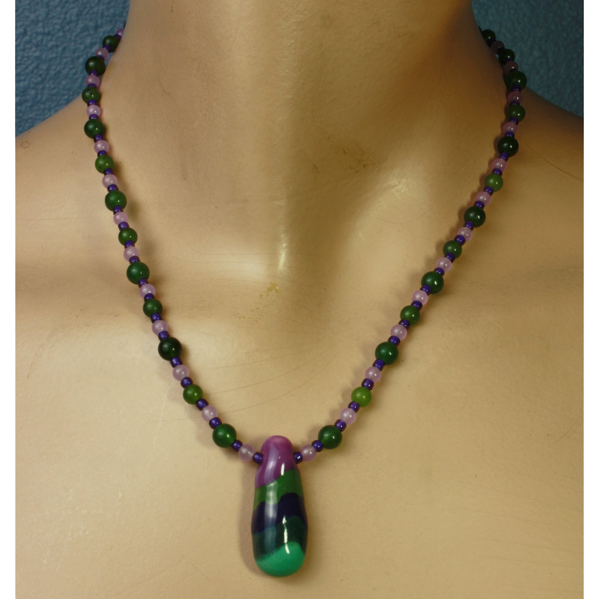 Kazuri Purple Drop Necklace