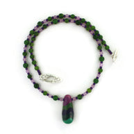 Kazuri Purple Drop Necklace