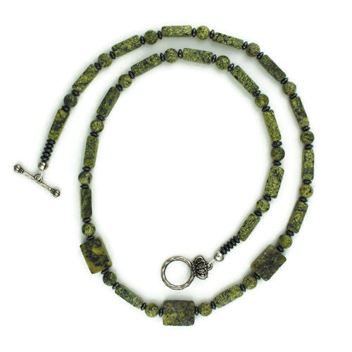 Serpentine and Hematite Necklace