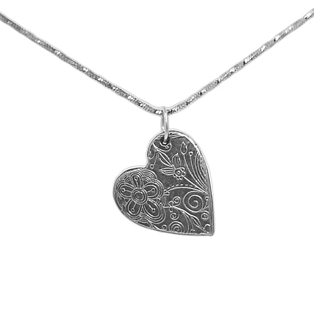 FS Fresh Love Heart with Flower Pendant