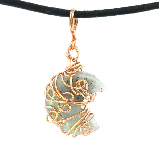 Labradorite Moon Wirework Pendant