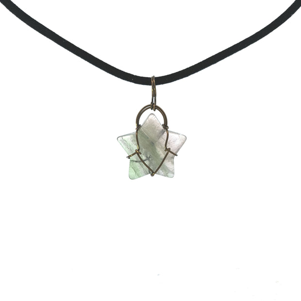 Rainbow Fluorite Wirework Pendant