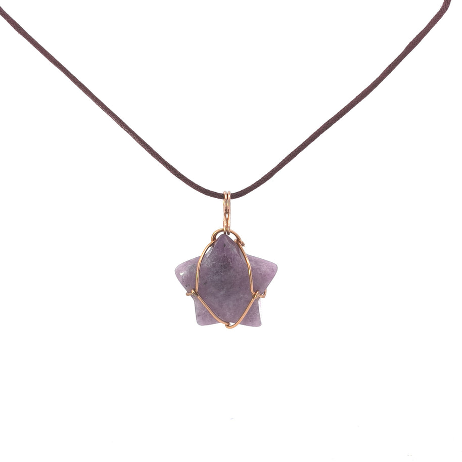 Lepidolite Star Wirework Pendant 2