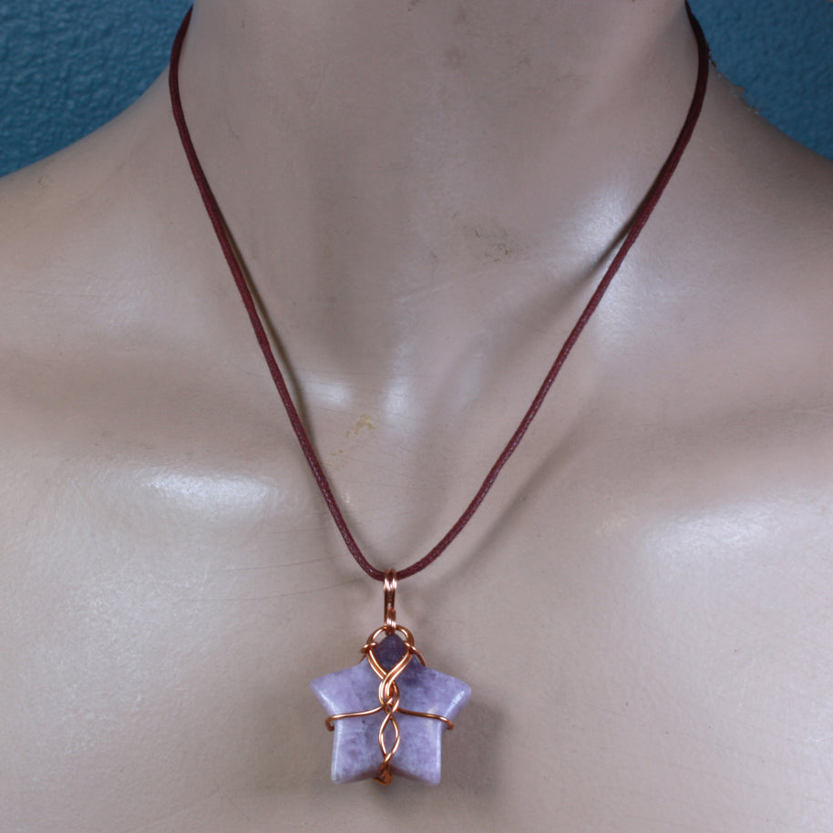 Lepidolite Star Wirework Pendant 2