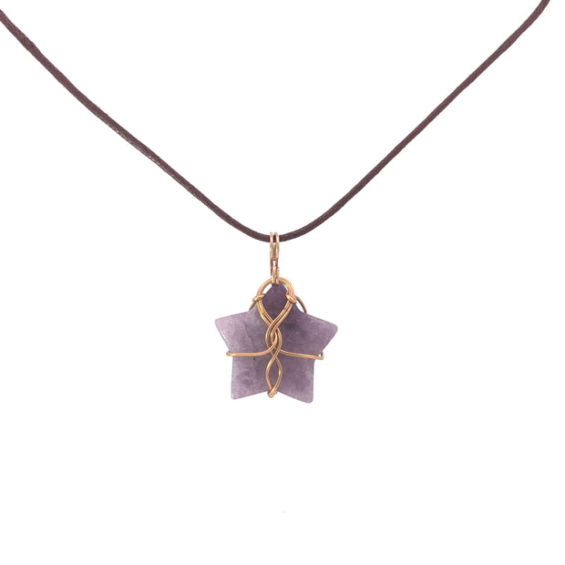 Lepidolite Star Wirework Pendant 2