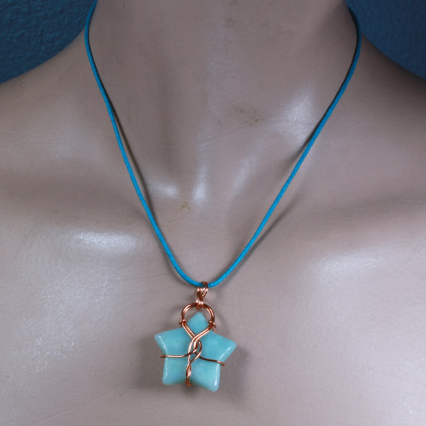 Amazonite Star Wirework Pendant