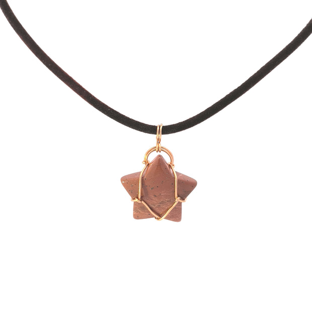 Red Jasper Star Wirework Pendant