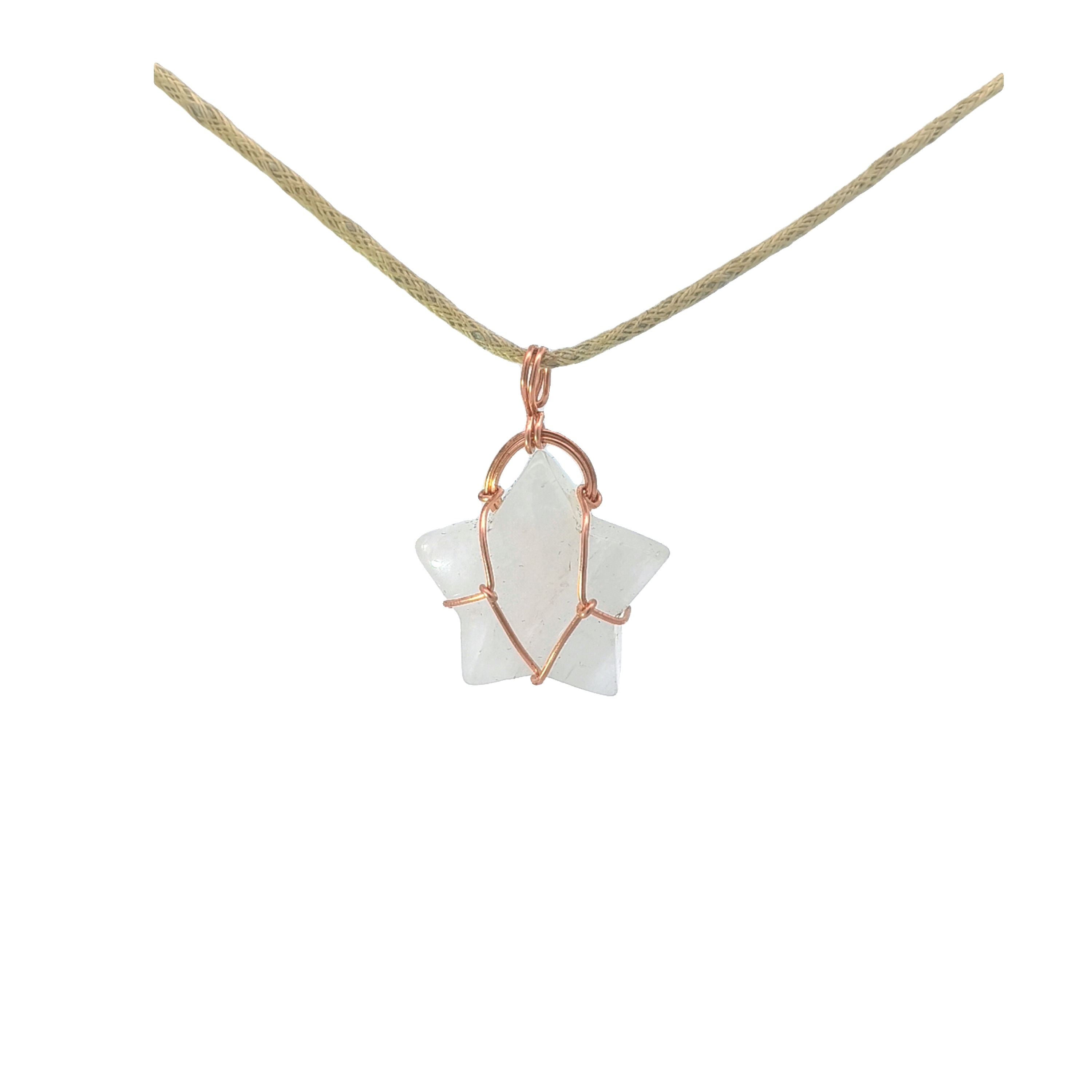 White Agate Star Reversable Wirework Pendant