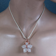 White Agate Star Reversable Wirework Pendant