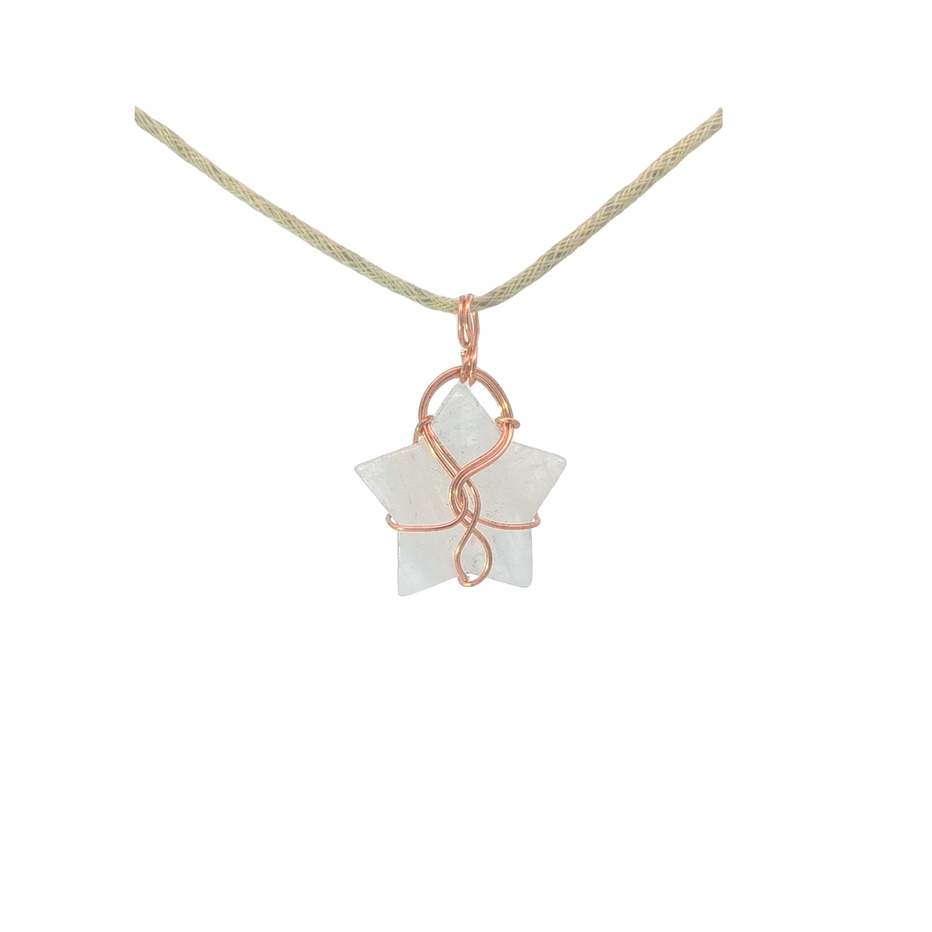 White Agate Star Reversable Wirework Pendant