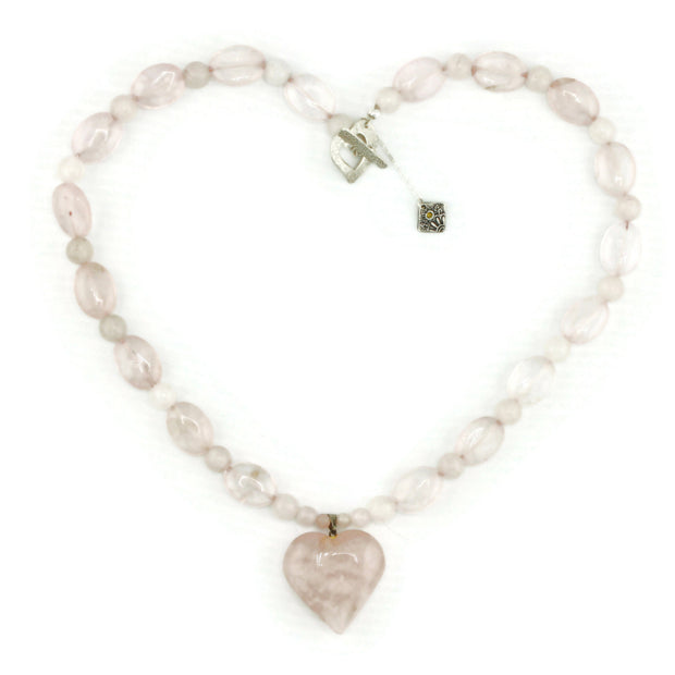 Rose Quartz Heart Necklace