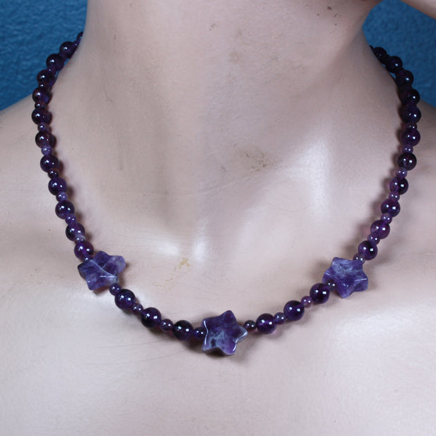 Amethyst 3-Star Necklace