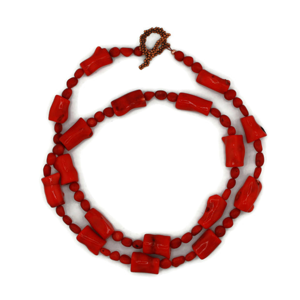 Coral Chunk Nugget Necklace