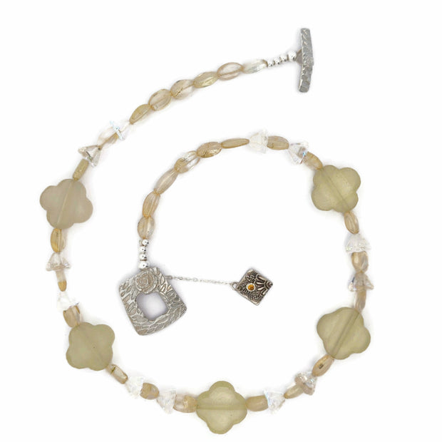 Lemon Quartz Flower Choker Necklace