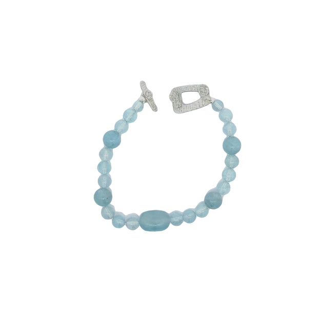 Aquamarine Nugget Bracelet (6.75 inches)
