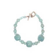 Three Amazonite Squares Bracelet (8.25 inches)