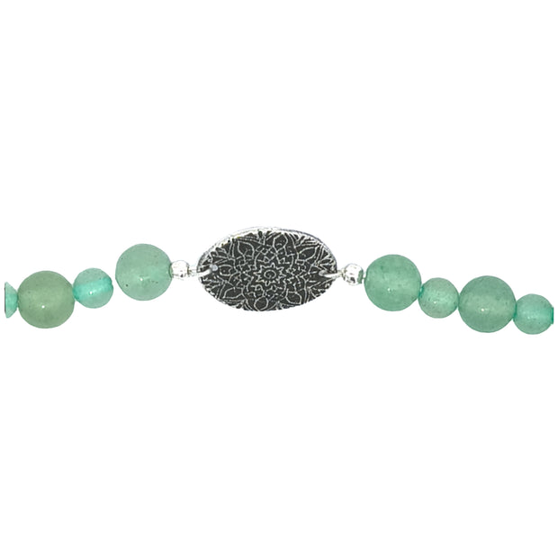 Chrysoprase Bracelet With Mandella Medallion (6.75 inches)