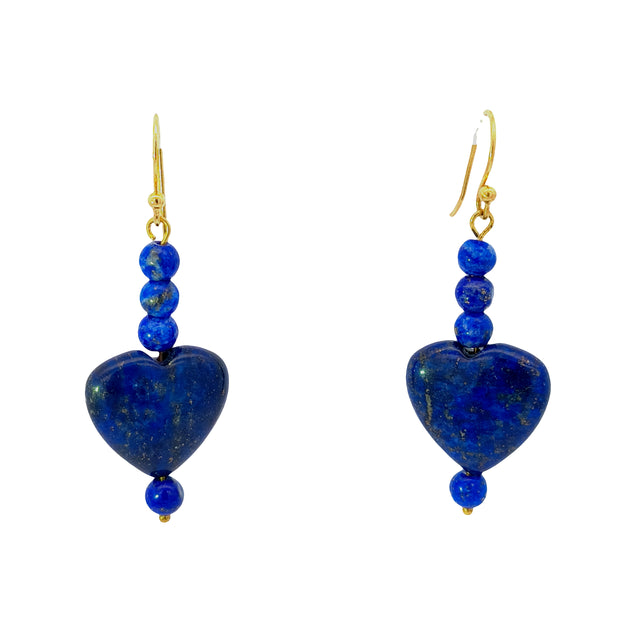 Lapis Lazuli Hearts Earrings