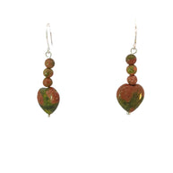 Unakite Hearts Earrings 1