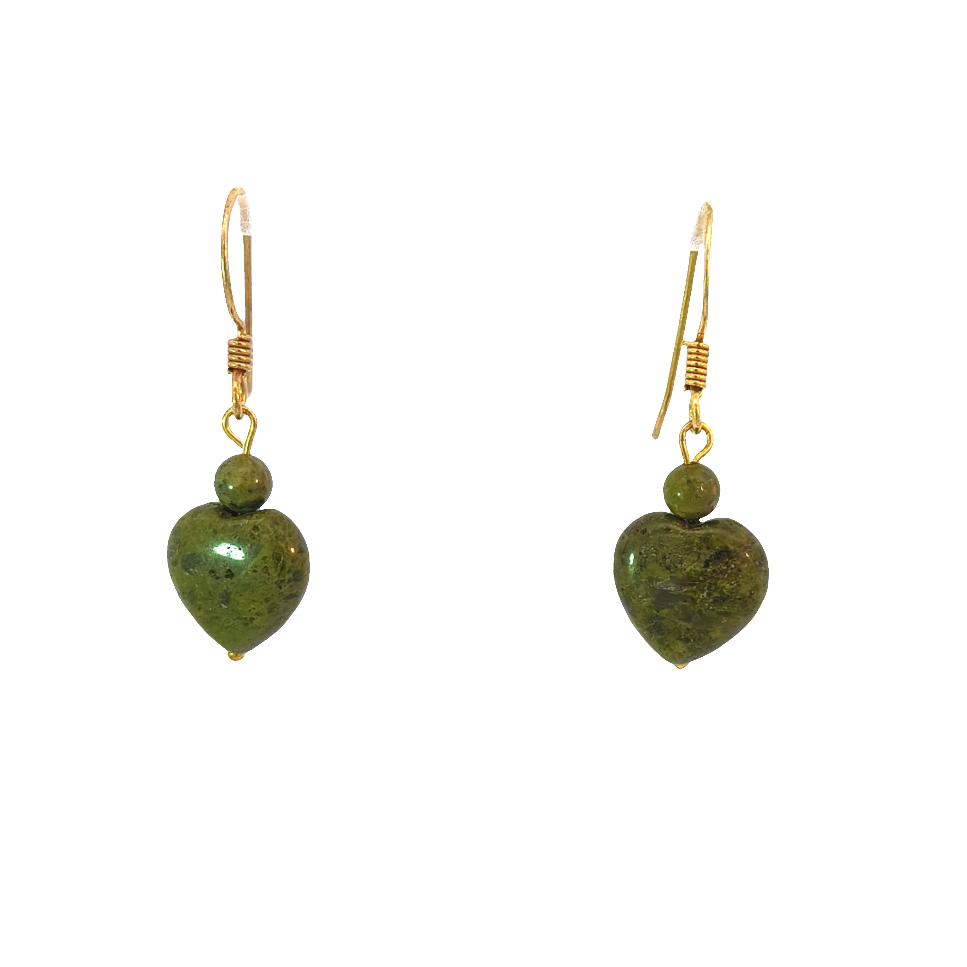 Unakite Hearts Earrings 2
