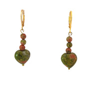 Unakite Hearts Earrings 3