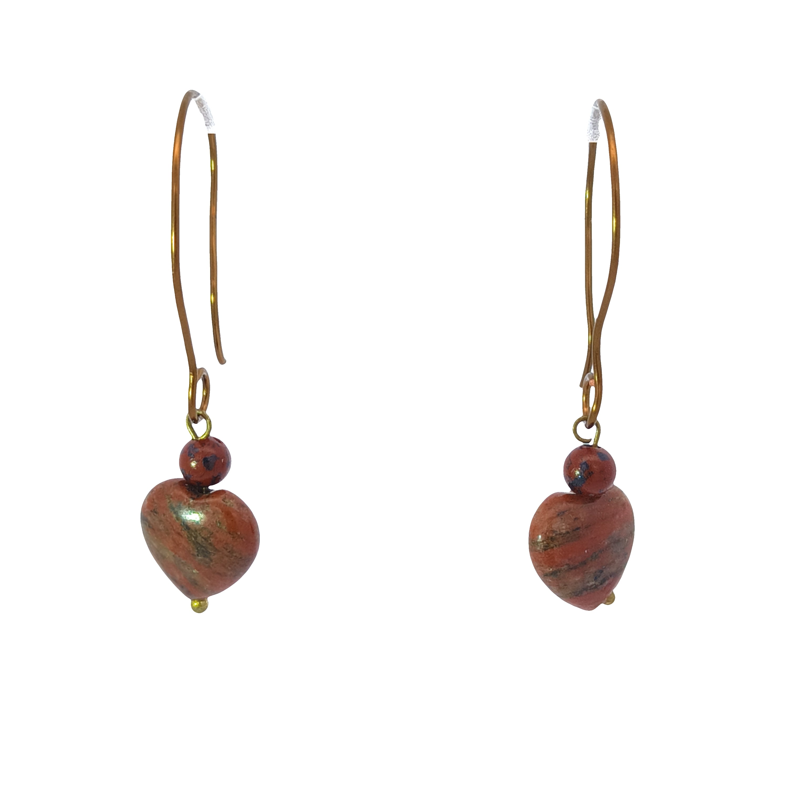 Red Jasper Hearts Earrings