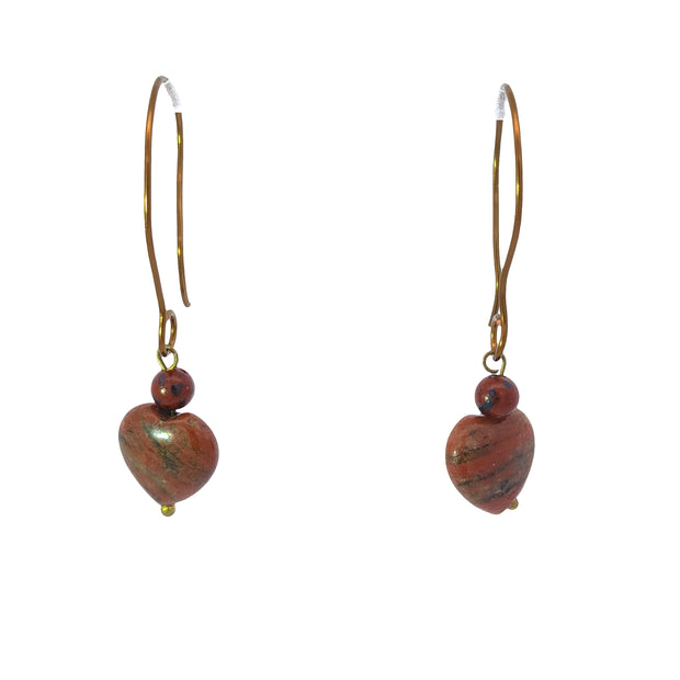 Red Jasper Hearts Earrings