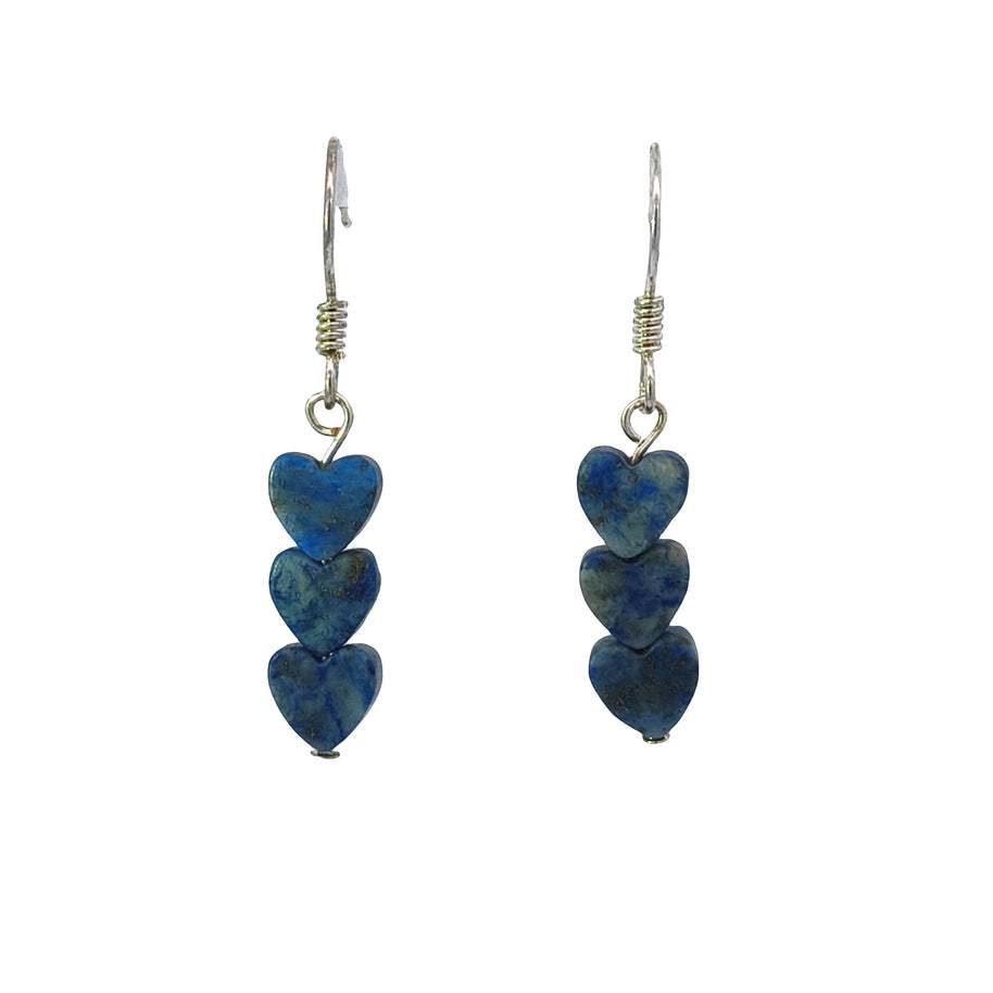 Lapis Lazuli Small Hearts Earrings