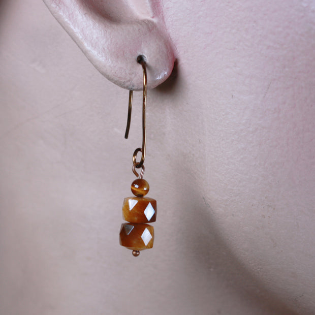 Faceted Tiger Eye Earrings
