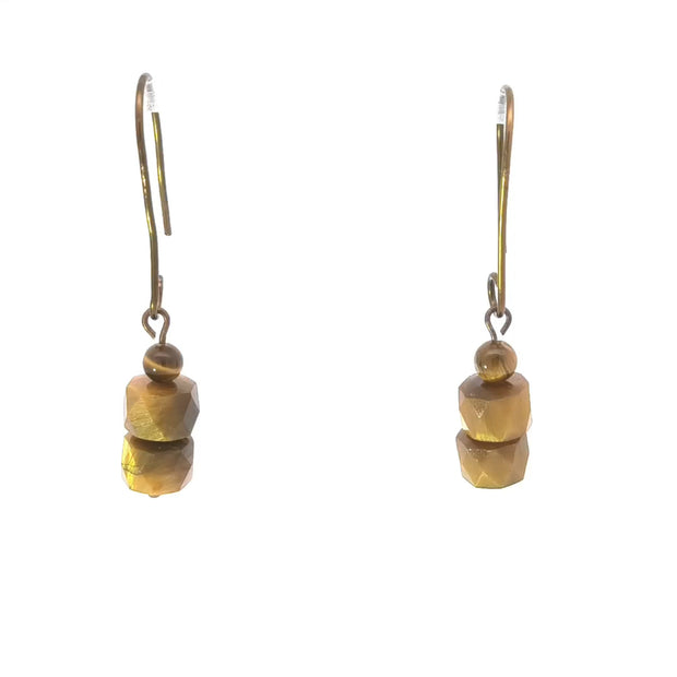 Faceted Tiger Eye Earrings