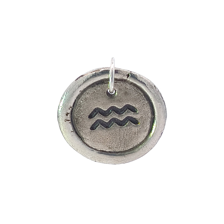 FS  Aquarius - Air - Zodiac 2-sided Charm (Made to order)