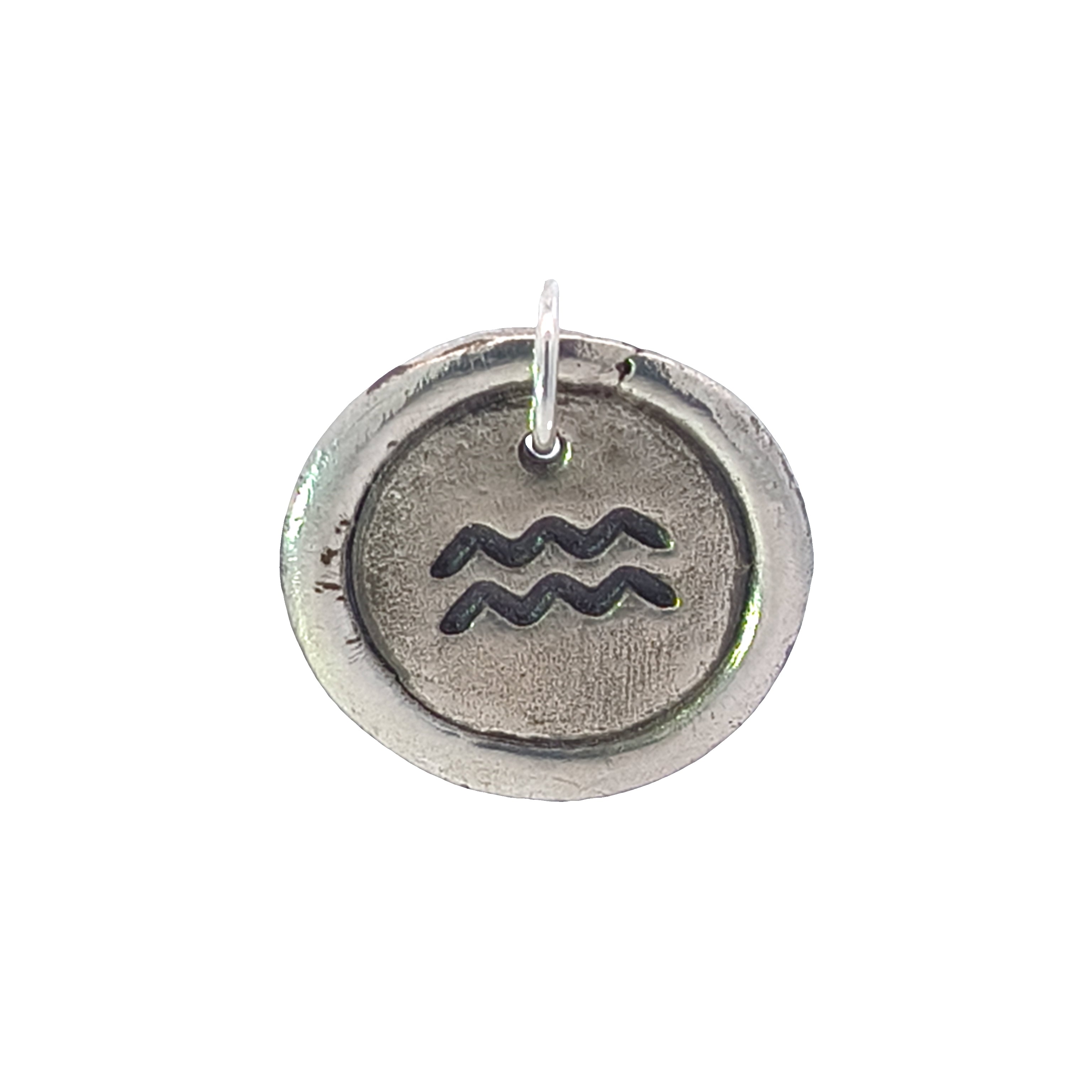FS  Aquarius - Air - Zodiac 2-sided Charm (Made to order)
