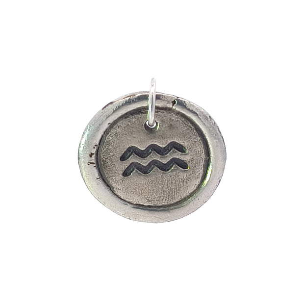 FS  Aquarius - Air - Zodiac 2-sided Charm (Made to order)
