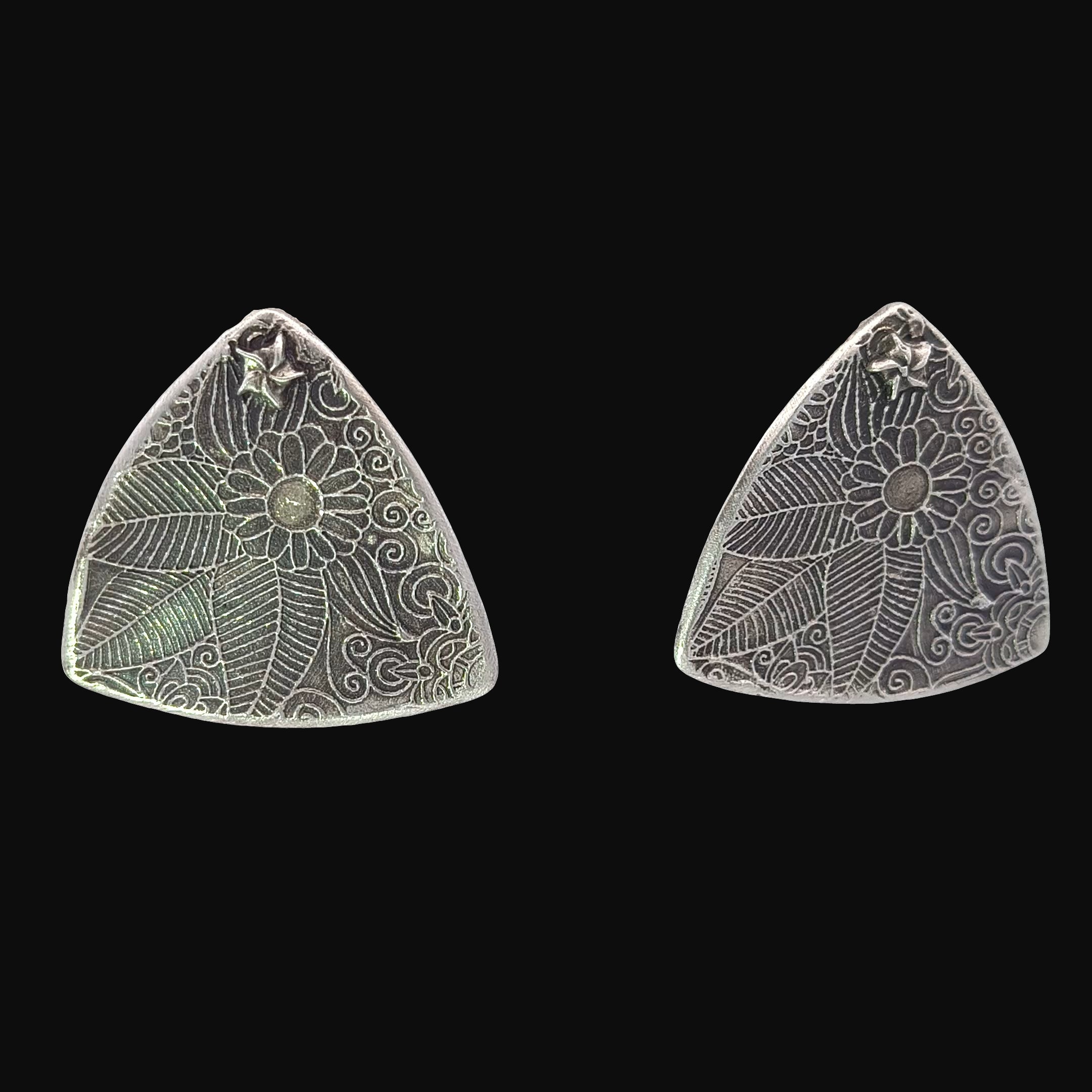 FS Lush Floral Triangle Post Earrings
