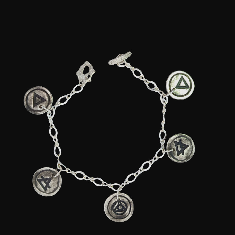 FS Five-Element Bracelet - 2-sided Charm Bracelet with Gaia Toggle Clasp